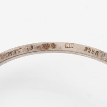 Lars Arby, fem armringar, sterlingsilver, Göteborg 1963, 1966 och 1967.