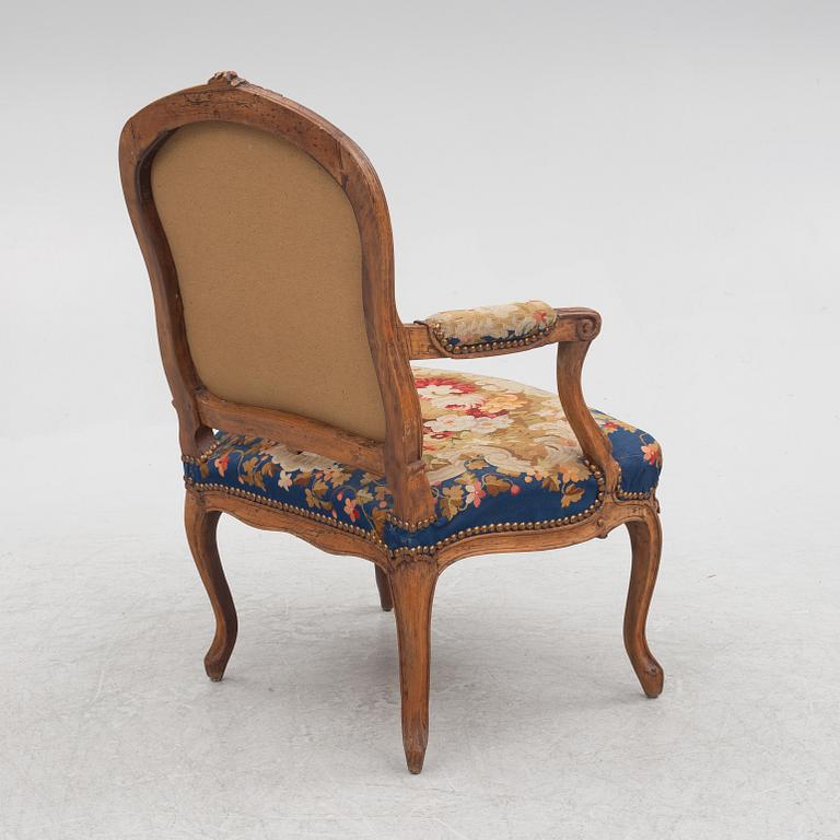 A Louis XV armchair, mid 18th century.