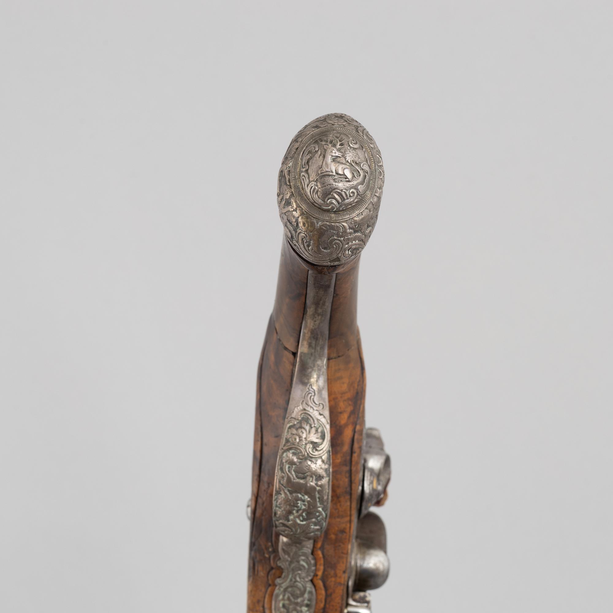 A Pair of flintlock pistols, by Johann Jacob Kuchenreuter, (Regensburg 1709-1783, Royal gunsmith).