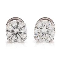 Örhängen, enstensörhängen, 18K vitguld med briljantslipade diamanter.