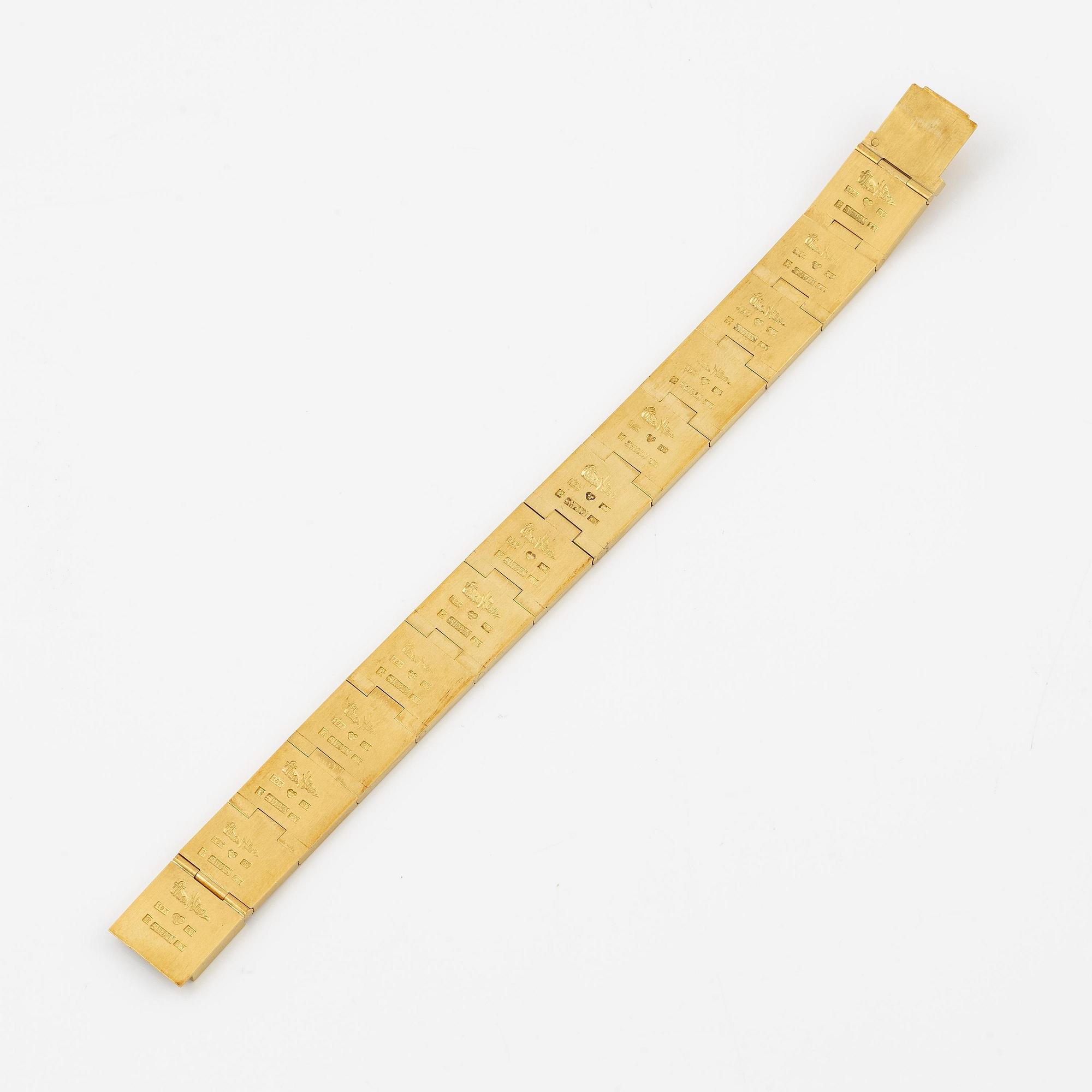 Wiwen Nilsson, armband, 18K guld, Lund 1966.