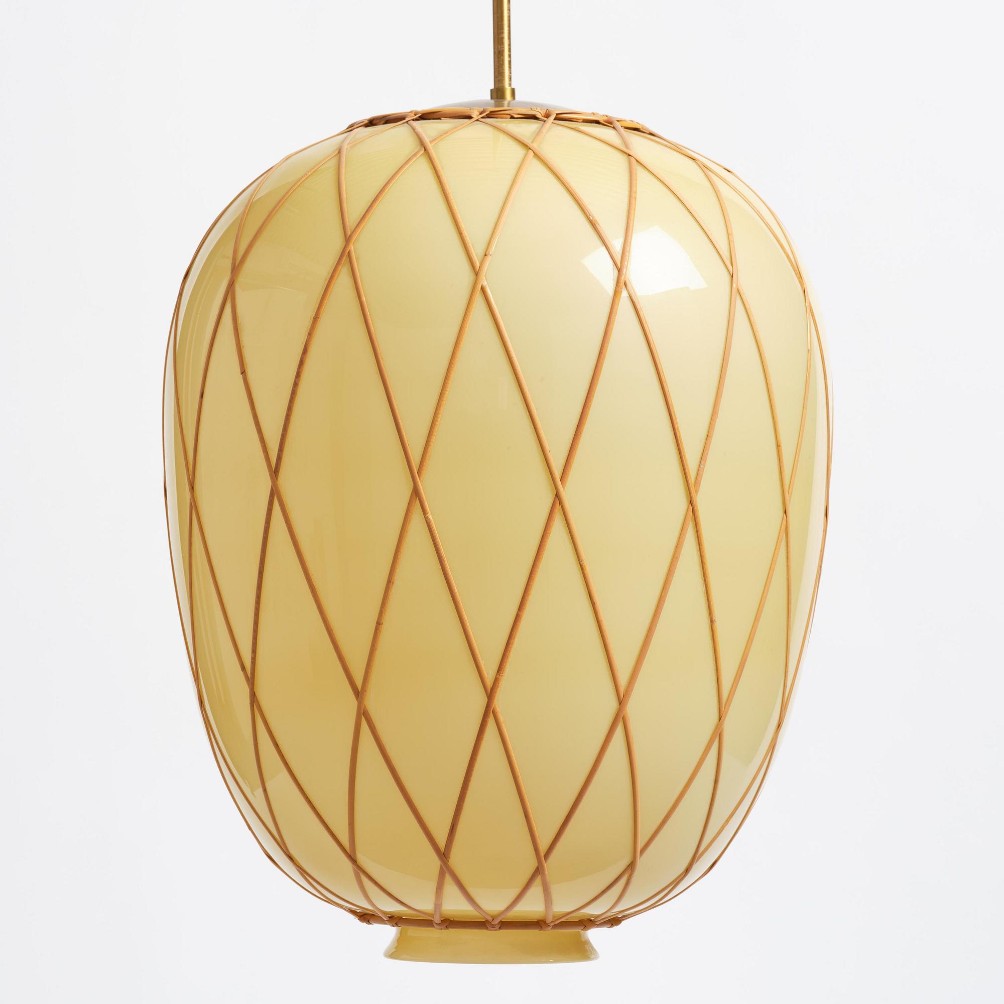 Harald Notini, taklampa, modell "11555", Arvid Böhlmarks Lampfabrik, Stockholm, 1940-tal.