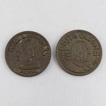 Bror Hjorth, medaljer, 2 st, brons, Sporrong & Co, 1940-43.