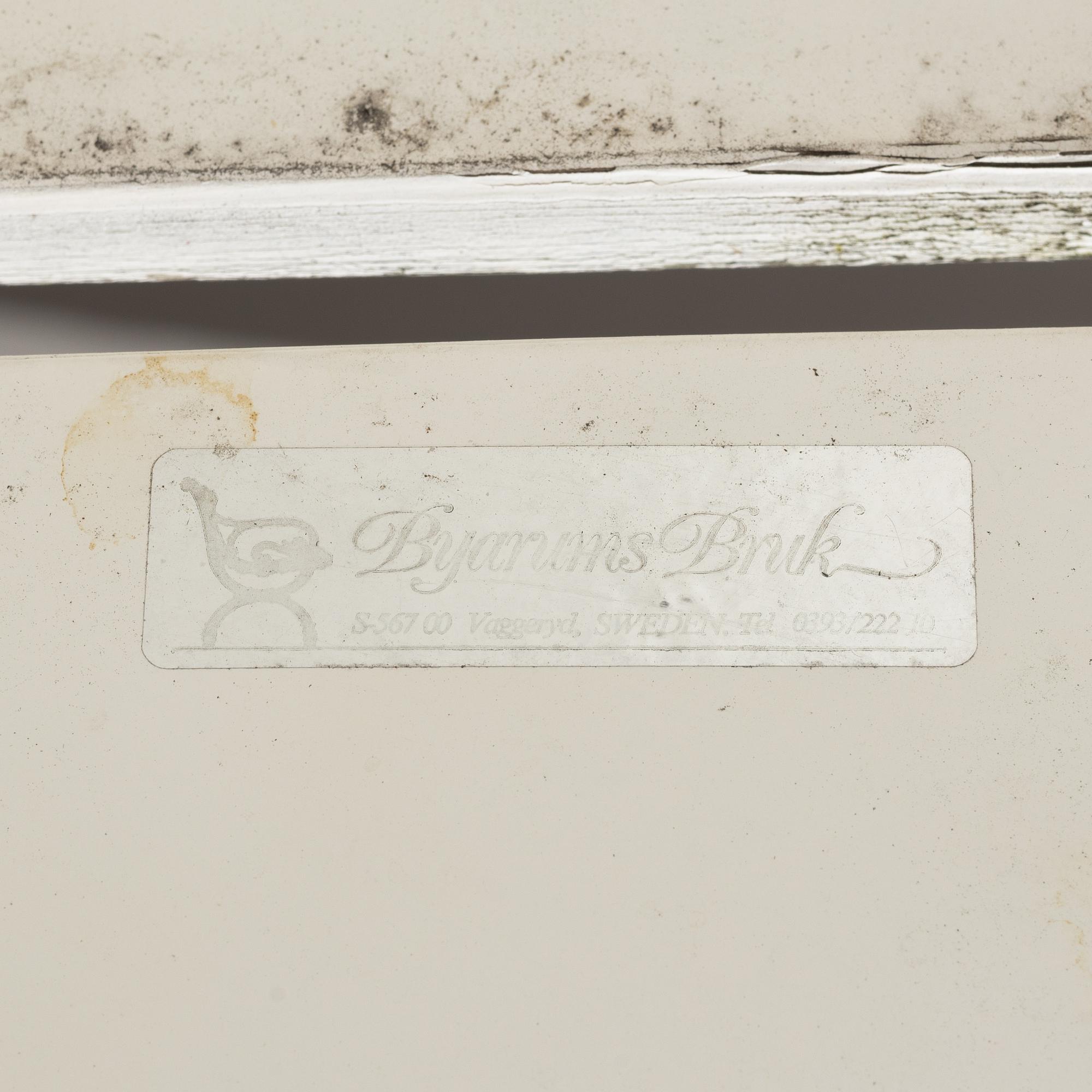 Trädgårdsstolar, 7 st och bord, 2 st, Byarums bruk, 1900-talets senare del.