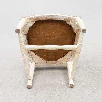Three Gustavian chairs, end of the 18th century.