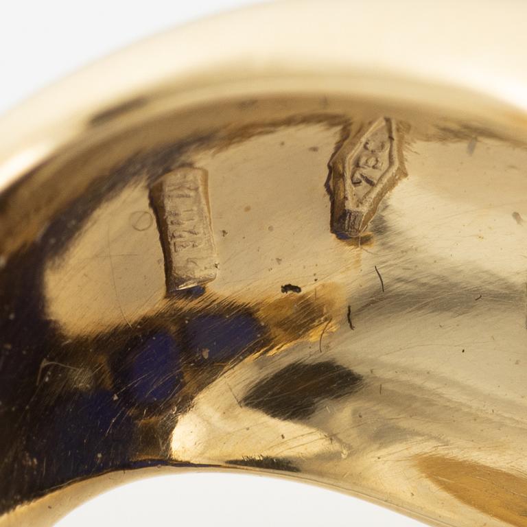 Örhängen kreoler, 18K guld med lapis lazuli.