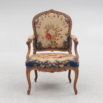 A Louis XV armchair, mid 18th century.