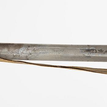 Sabel, svensk, 1800-talet slut, för officer, med balja.