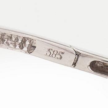 Örhängen, kreoler, 14K vitguld med  diamanter.