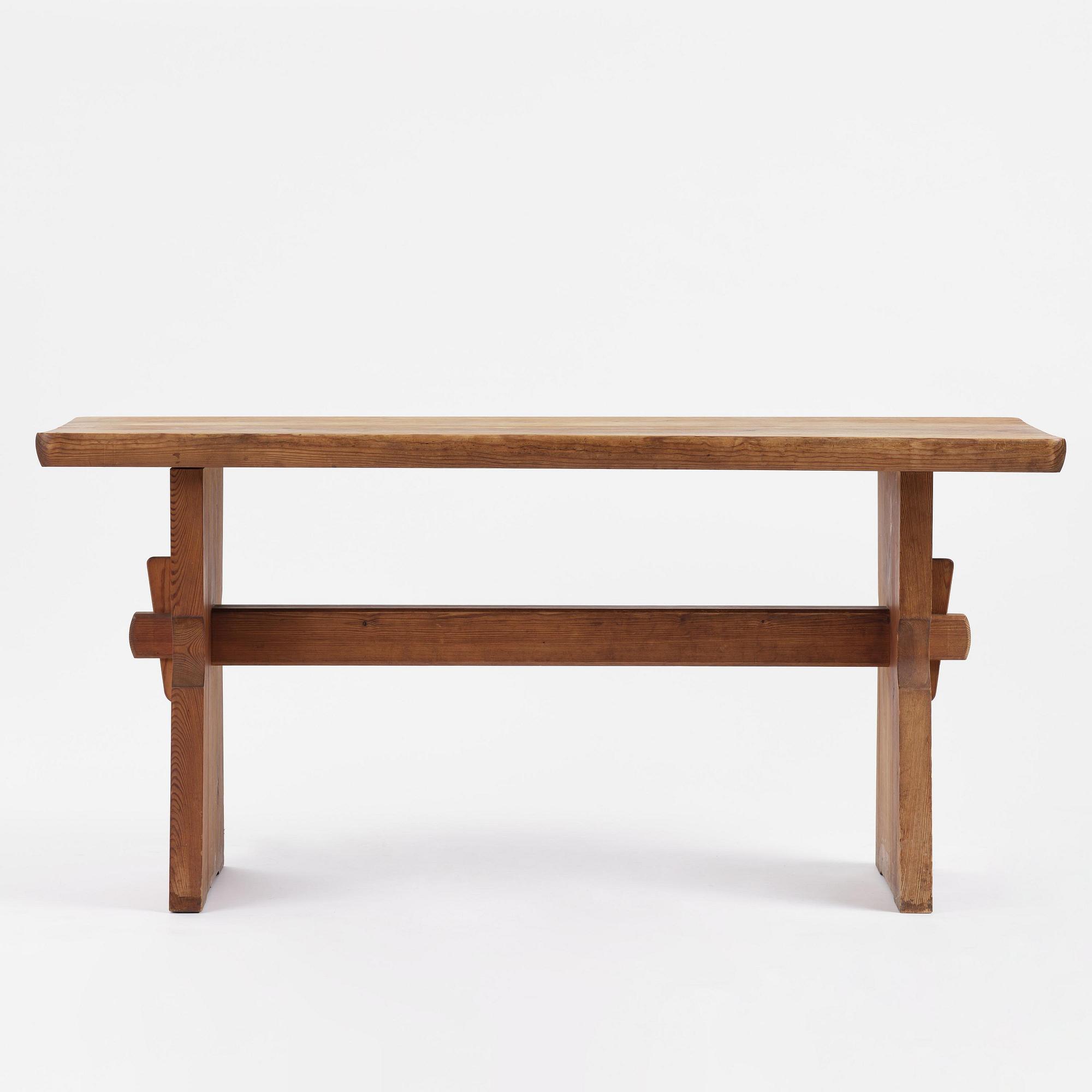Axel Einar Hjorth, a stained pine "Värmdö" table, Nordiska Kompaniet, Sweden, 1930s.