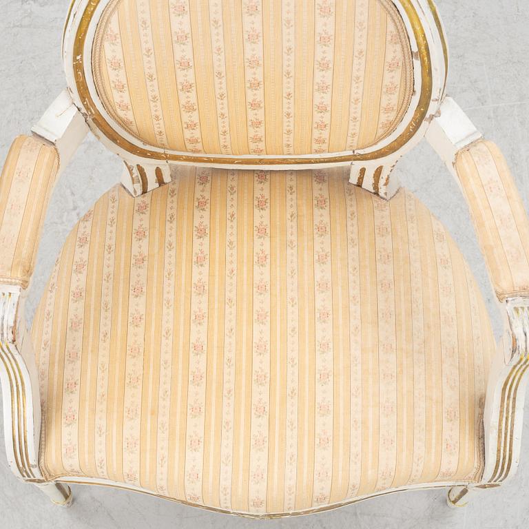 A Gustavian armchair, second half of the 18th century.