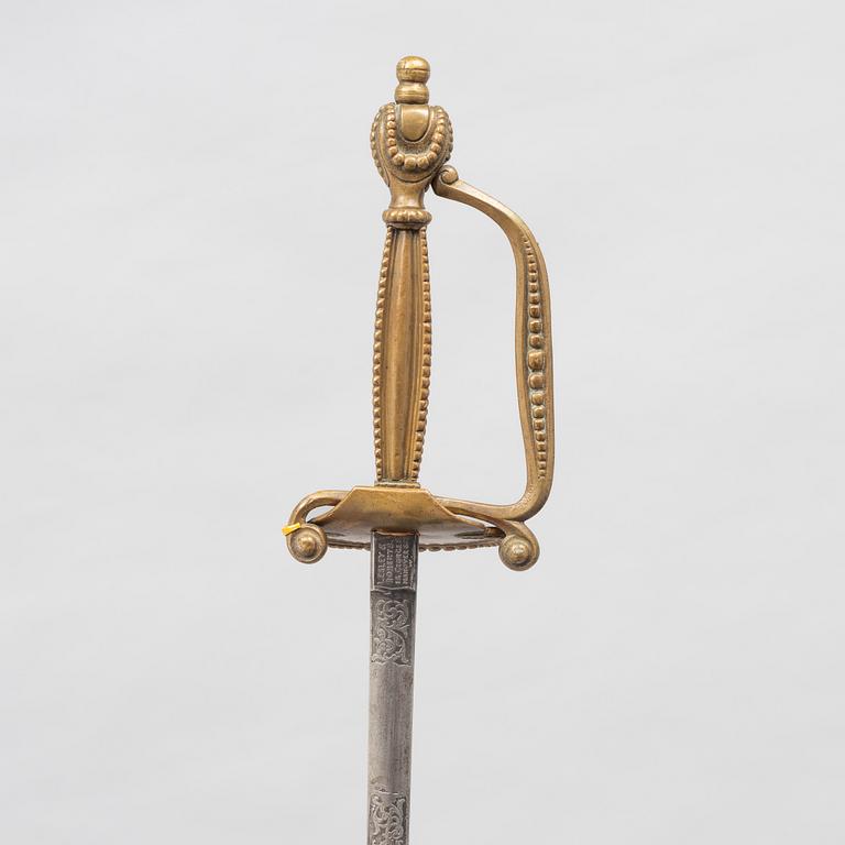 Dress sword, English early 20th century, with scabbard.