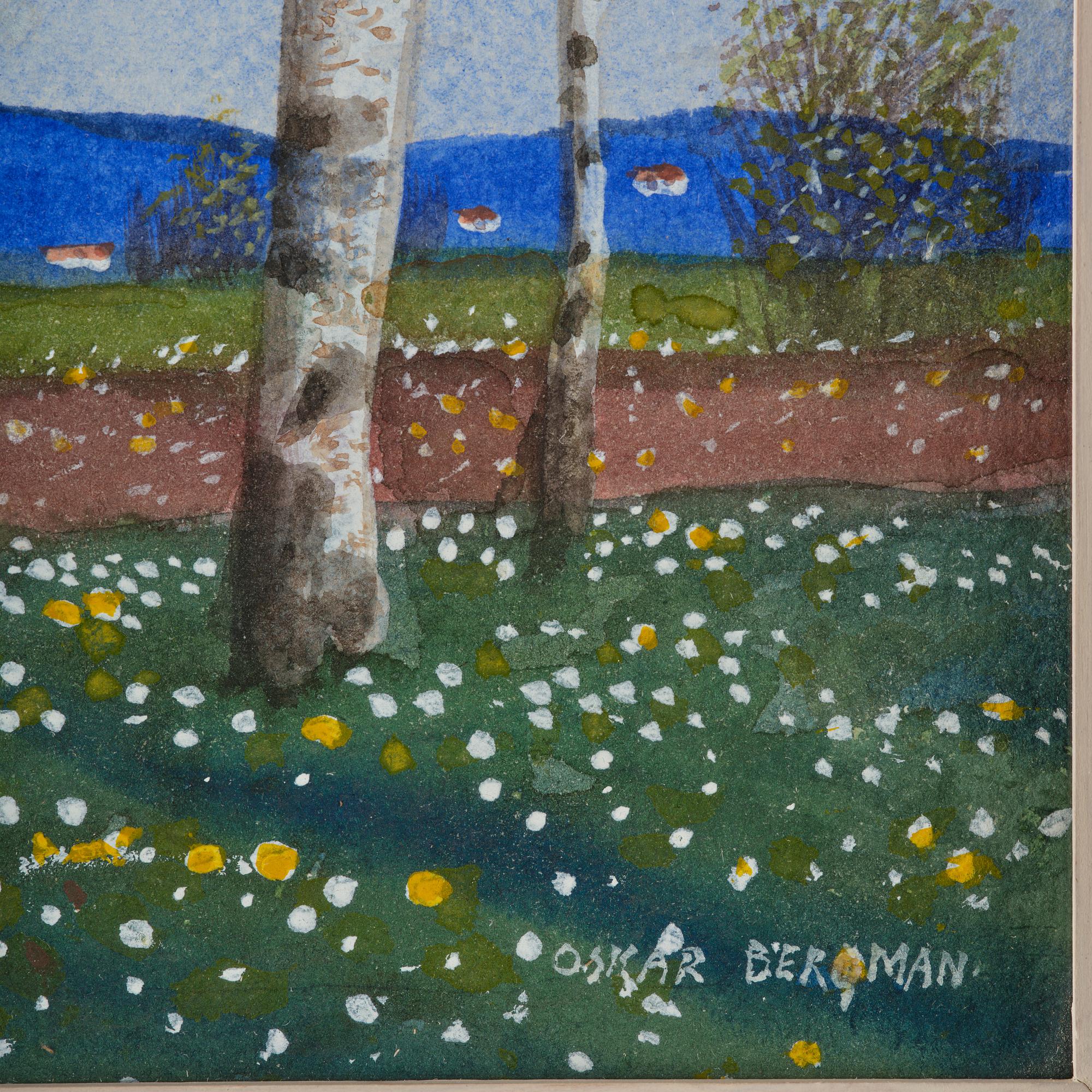 Oskar Bergman, Summer Landscape with Birches.