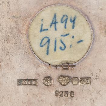 Lars Arby, four pendants, sterling silver and enamel, Gothenburg 1969, 1970 and 1983.
