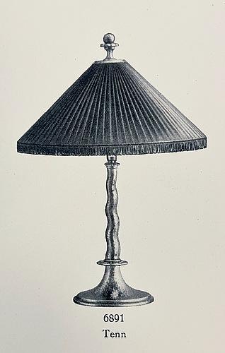 Harald Notini, bordslampa, modell "6891", Arvid Böhlmarks Lampfabrik, Stockholm, 1920-tal.