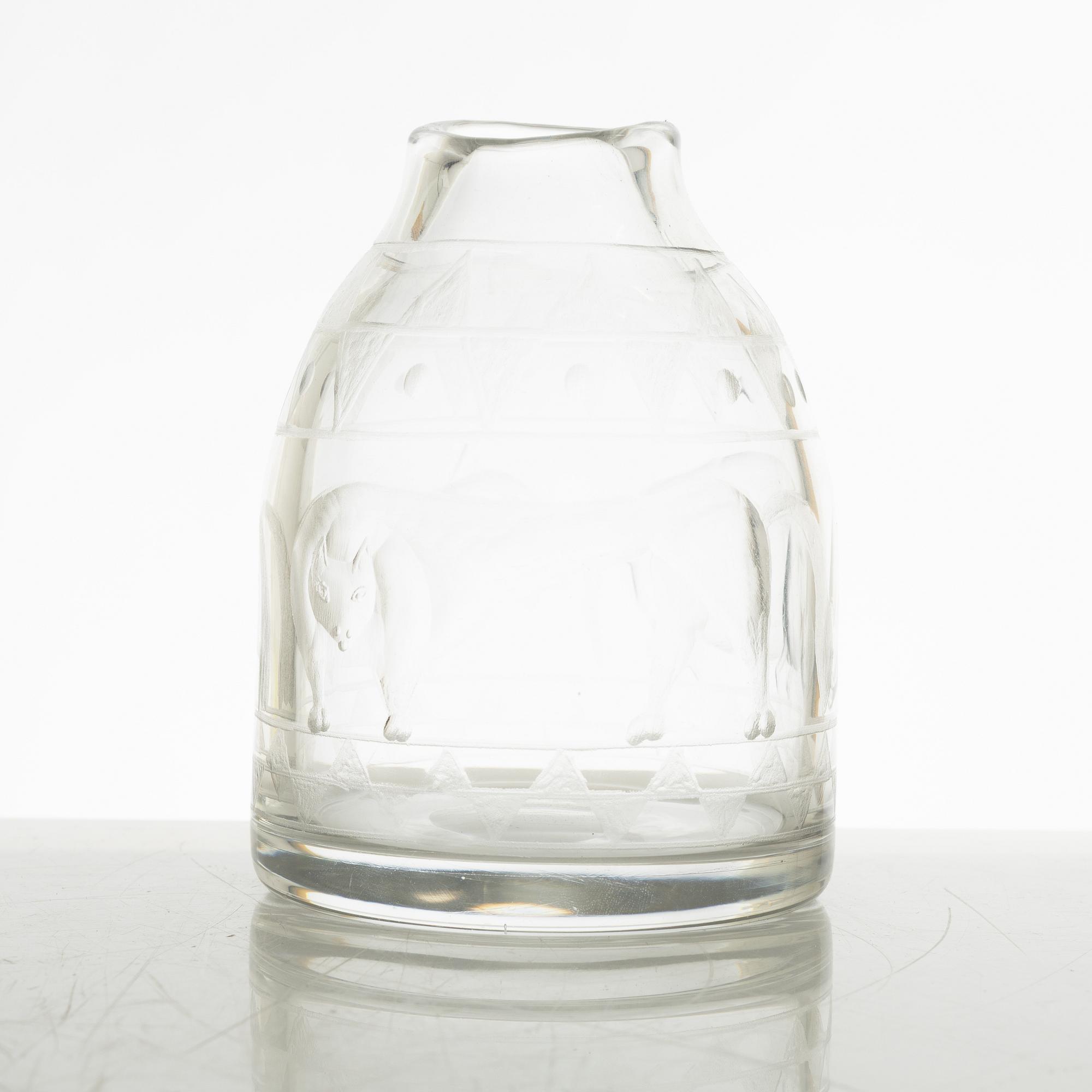 Erik Höglund,  vas, glas Boda glasbruk 1950-tal.
