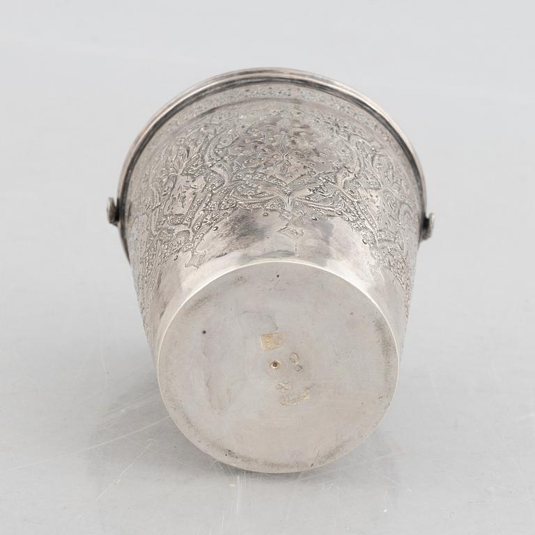 A silver cup, Persia (Iran), circa 1900.