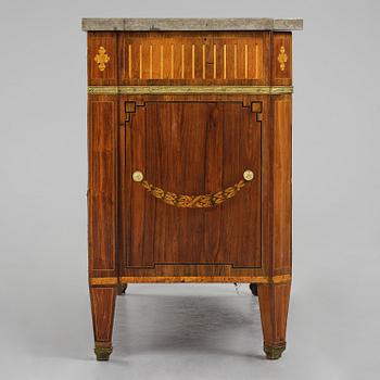 A Gustavian marquetry and gilt brass-mounted commode by G. Foltiern (master in Stockholm 1771-1804).