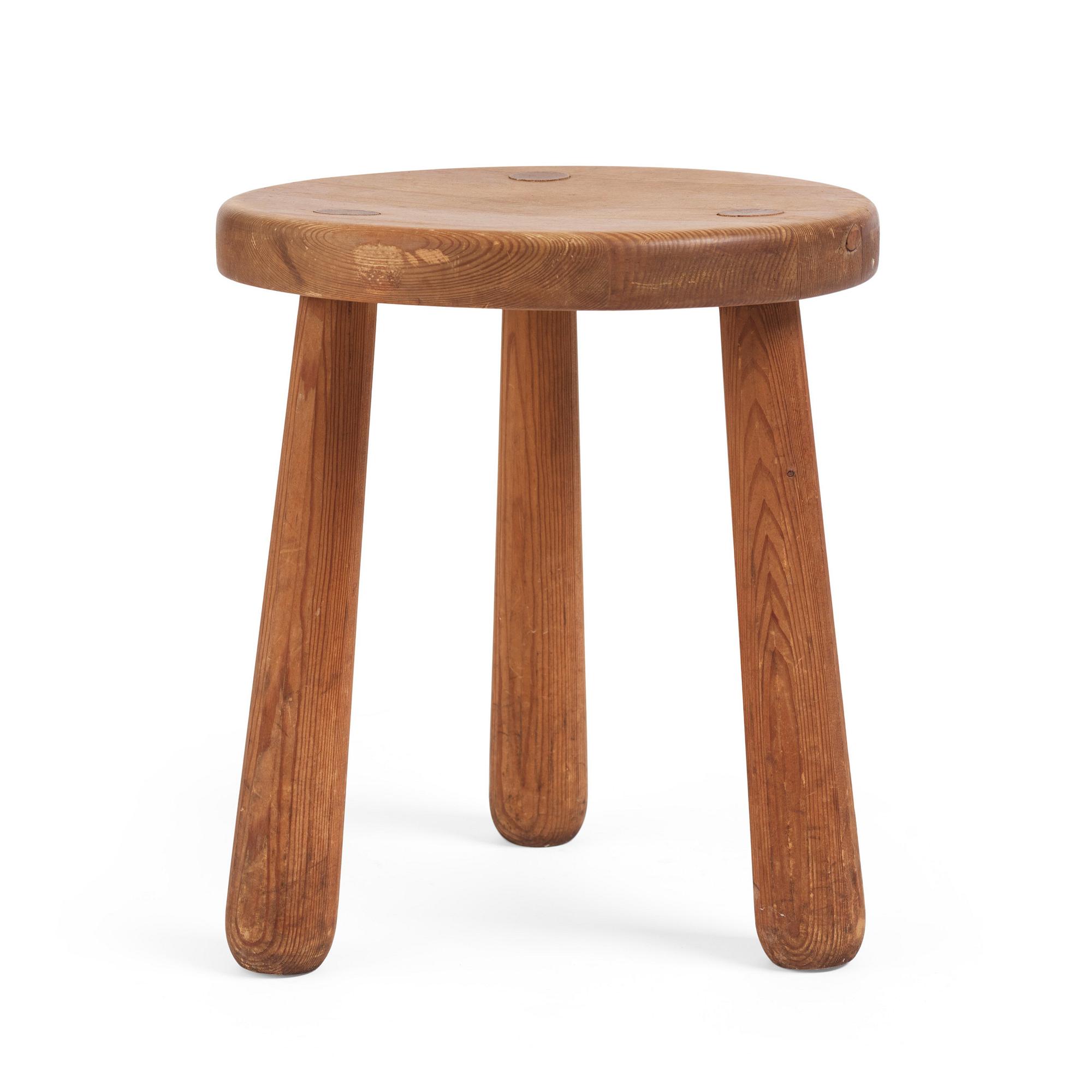 Axel Einar Hjorth, a "Skoga" stained pine stool, Nordiska Kompaniet 1930s.