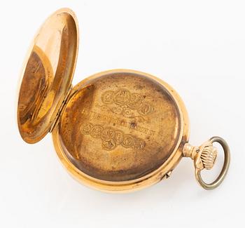 IWC, pocket watch, 18K gold, 51.5 mm.