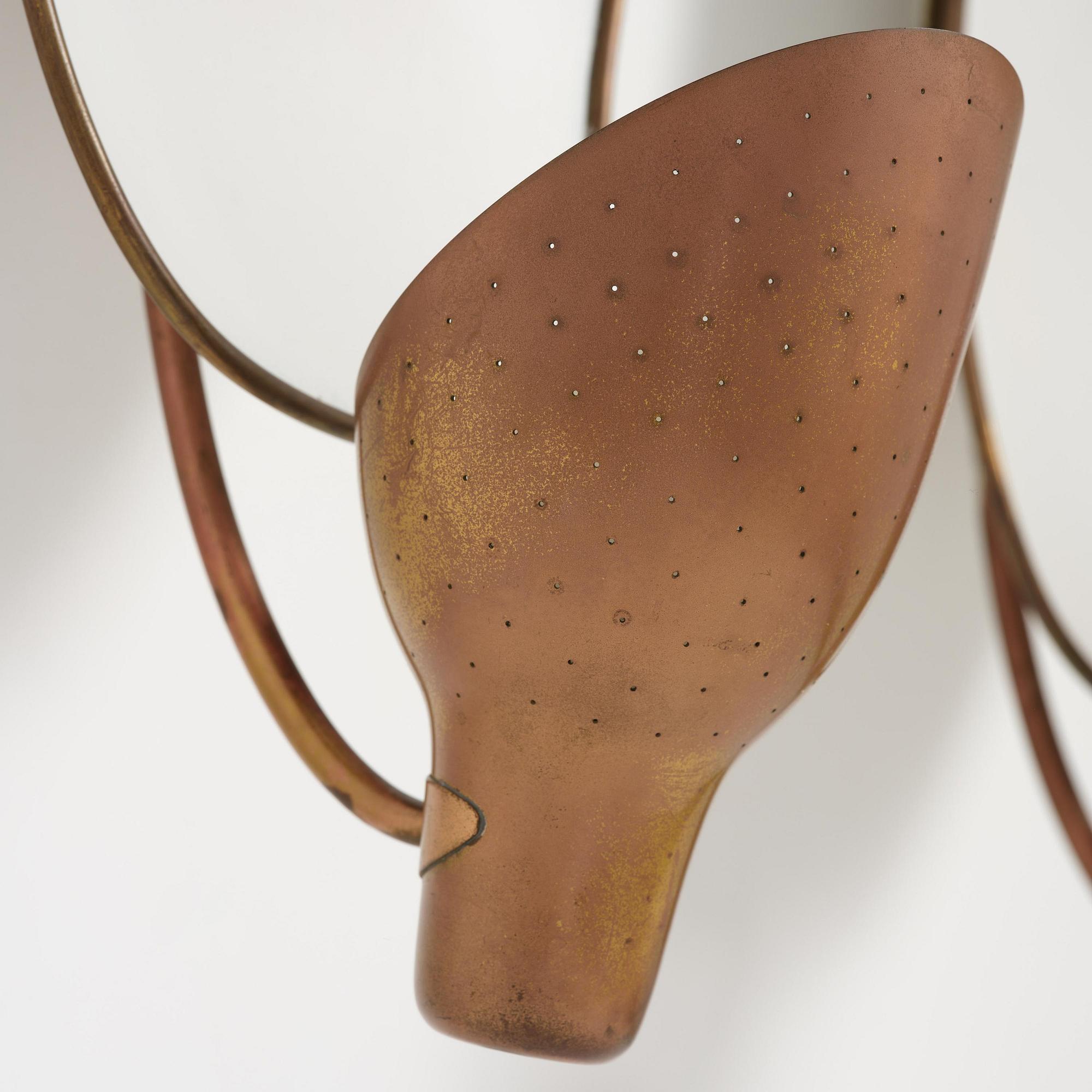 Carl-Axel Acking, vägglampor, ett par, modell "5017", Bröderna Malmströms Metallvarufabrik, Malmö, 1940-tal.
