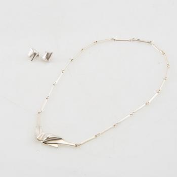 Björn Weckström and Zoltan Popovits, Necklace and earrings in silver, Lapponia 1995.