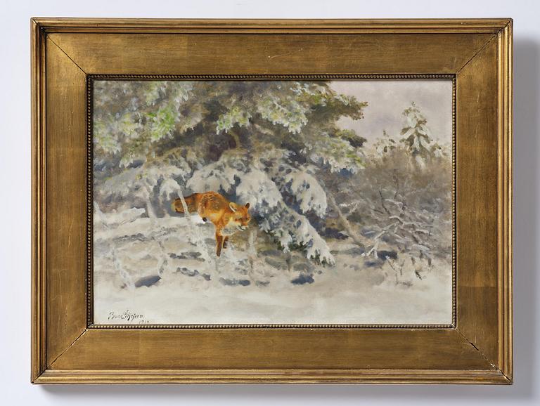 Bruno Liljefors, Fox in winter landscape.