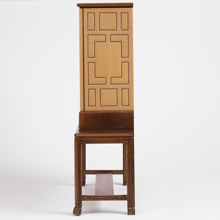 Otto Schulz, a Swedish Modern oak and faux leather bar cabinet, Boet, Gothenburg, 1948.