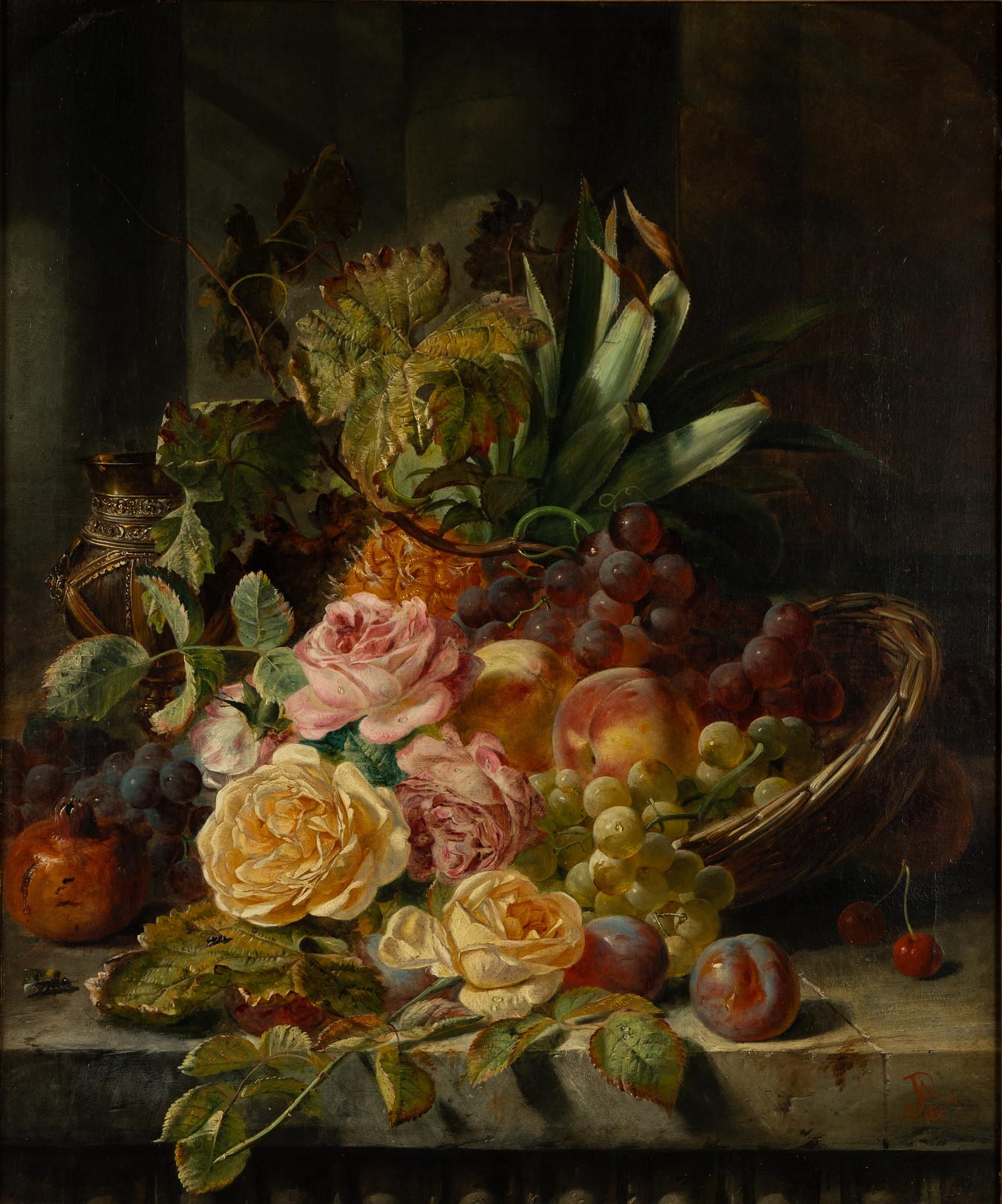 Okänd konstnär, 1800-tal, Blomsterstilleben.