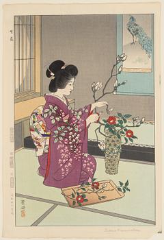 Shiro Kasamatsu, "Ikebana" (Flower arranging).