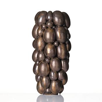 Mårten Medbo, a stoneware sculpture/vase, "Crowd", executed in his studio, 2016.