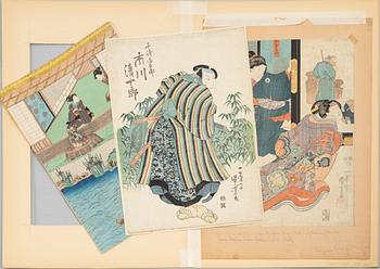 Utagawa Kuniyoshi, tre träsnitt.