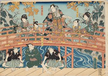 Utagawa Kunisada (Toyokuni III), "Kabukiskådespelarethe i rollen som Asakura Togo".