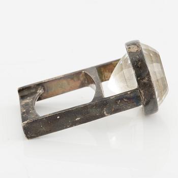 Ove Bohlin, ring, silver and rock crystal.