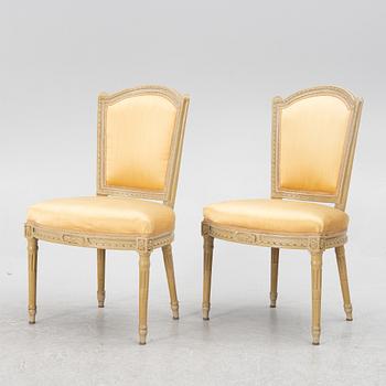 A pair of Gustavian chairs, late 18th century.