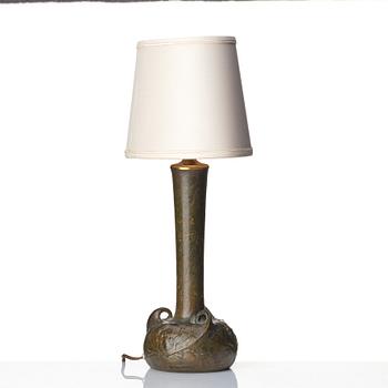 Emy Wahlström, bordslampa, Hugo Elmquist, brons, Stockholm, jugend.