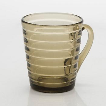 Aino Aalto, kopp och tallrikar, 3 st, "Bölgeblick" Karhula Glasbruk 1930-tal.