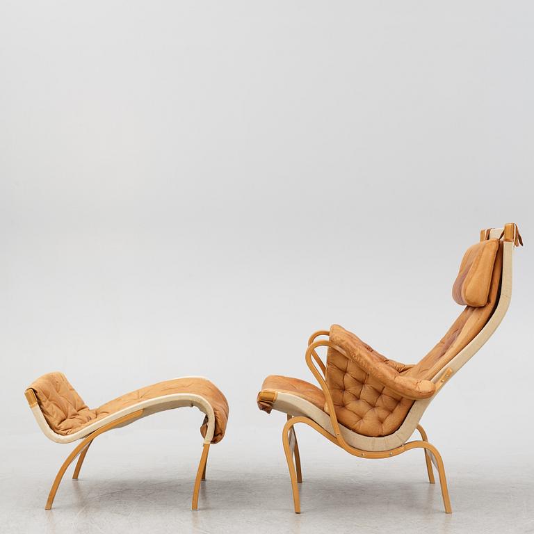Bruno Mathsson, a 'Pernilla' easy chair with footstool, Dux.