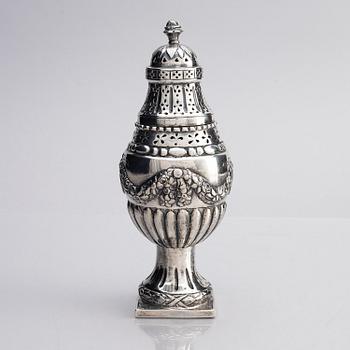 295. Niels Pihl, sockerruska/sockerbössa, silver, Köpenhamn 1784.