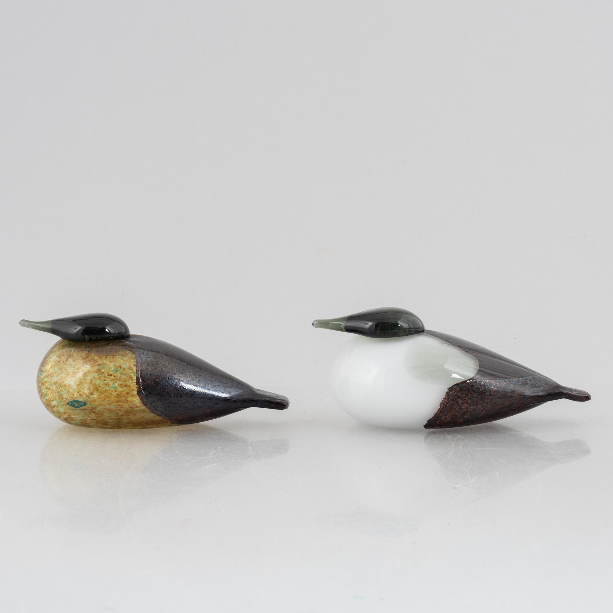 Oiva Toikka, two glass birds, Nuutajärvi, Notsjö, Finland.