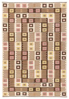 388. Märta Måås-Fjetterström, a carpet, 'Nyponblomman', flat weave. c 297 x 203 cm, signed AB MMF.