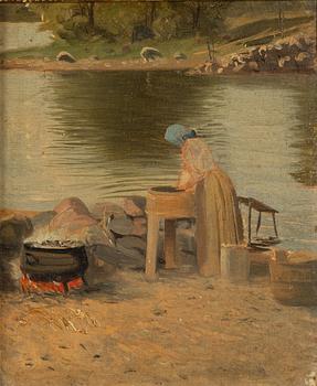 Carl Wilhelm Jaensson, Tvättning vid sjön.