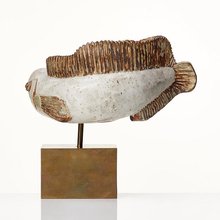 Tyra Lundgren, skulptur, fisk, Sèvres, Frankrike 1934-39.