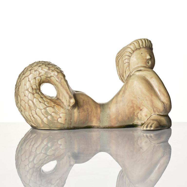 Stig Lindberg, skulptur, "Najad", stengods, Gustavsberg 1940-tal.