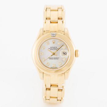 Rolex, Lady-Datejust, Pearlmaster, armbandsur, 29 mm.