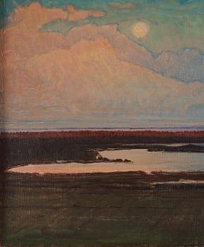 Otto Hesselbom, Vänerlandskap Vänsberg med Kinnekulle i horisonten.