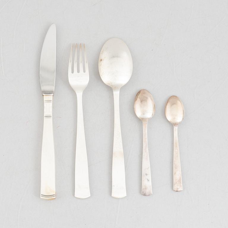 Jacob Ängman, bestickservis, 60 delar, silver, "Rosenholm", GAB, Stockholm/Eskilstuna, 1958-82.