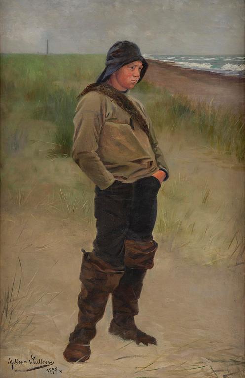 Hellewi Kullman, Young fisherman by the shore, Skagen.