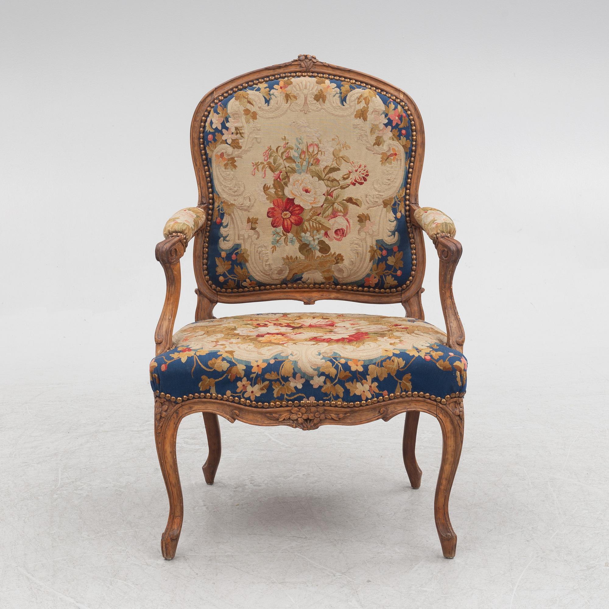 A Louis XV armchair, mid 18th century.