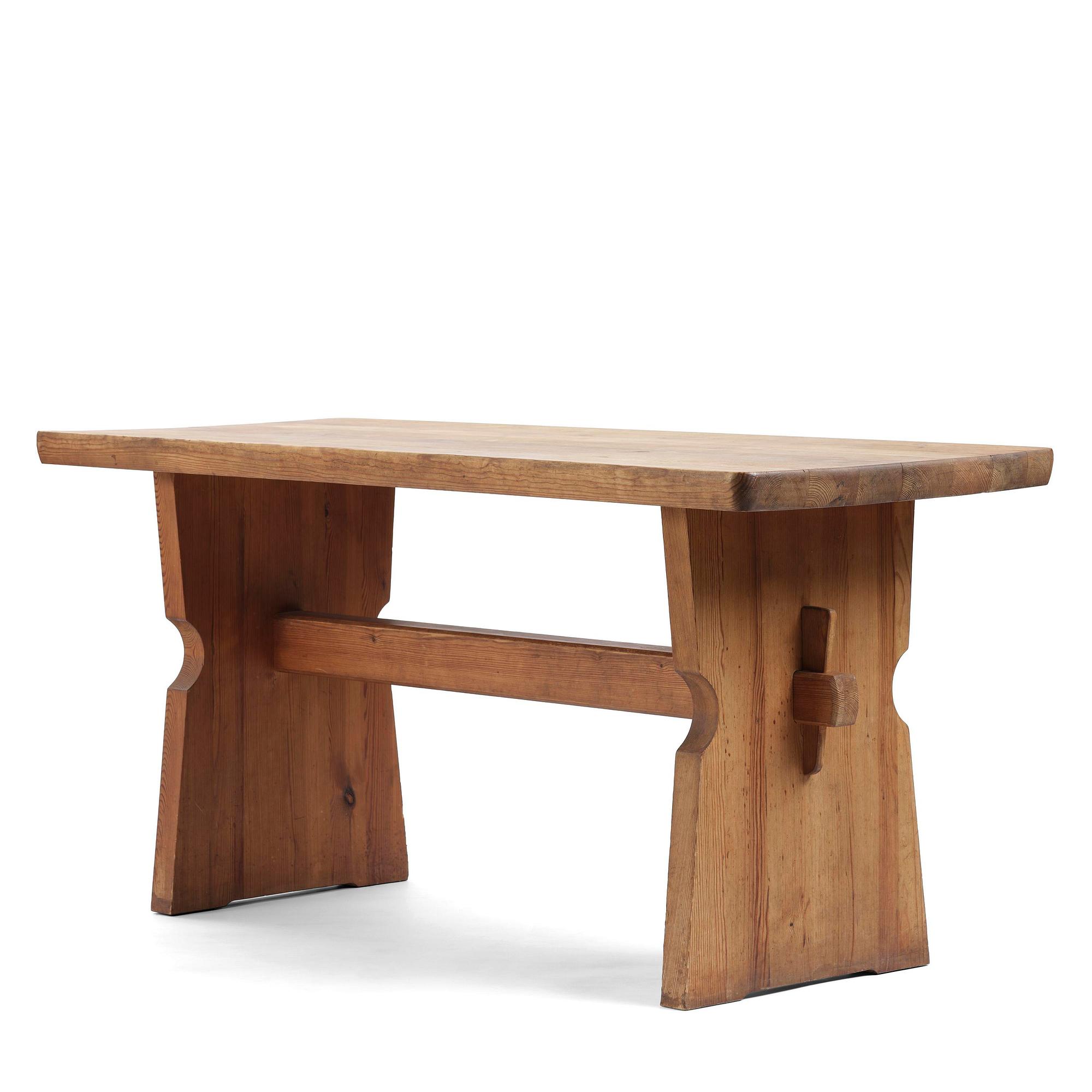 Axel Einar Hjorth, a stained pine "Värmdö" table, Nordiska Kompaniet, Sweden, 1930s.